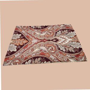 Pottery Barn Paisley Table Runner 18X108" Burgandy Rust Brown Cotton Blend Lined
